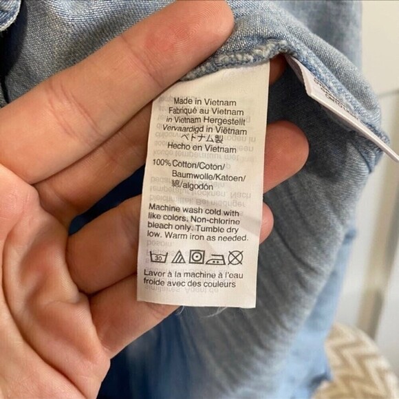 J.Crew Mercantile Chambray Faux Wrap Mini Skirt - Picture 8 of 10